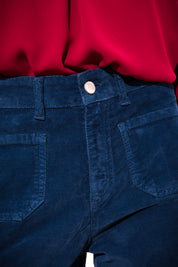 Straight velvet trousers
