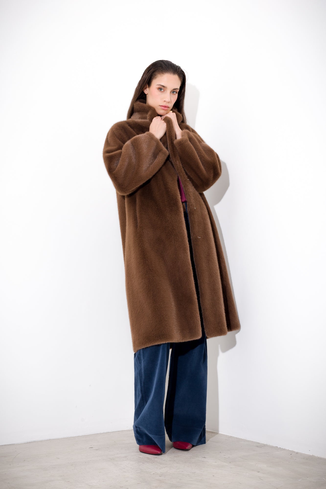 Cappotto lungo in ecovisone