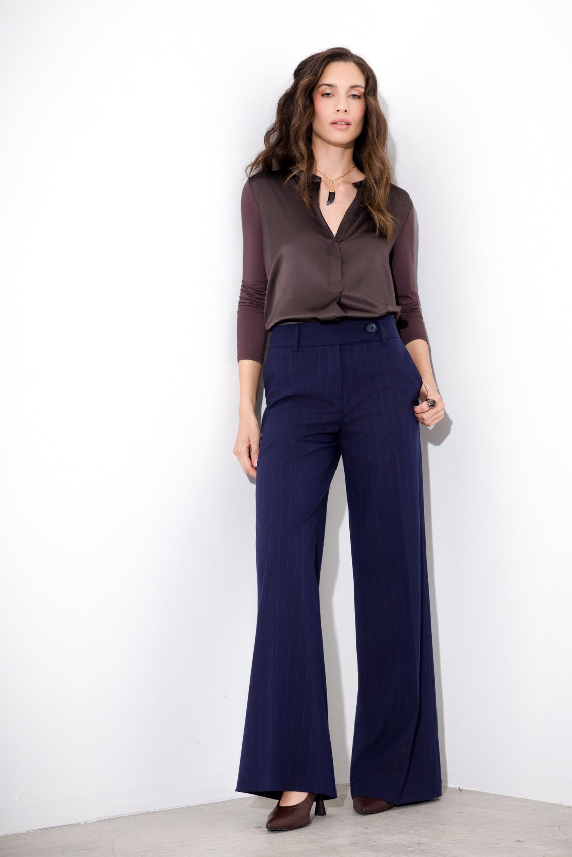 Pantalone gessato gamba dritta - Compagnia Italiana