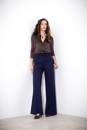 Pantalone gessato gamba dritta