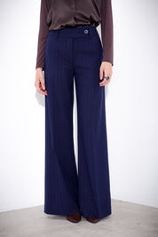 Pantalone gessato gamba dritta
