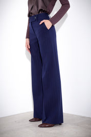 Pantalone gessato gamba dritta