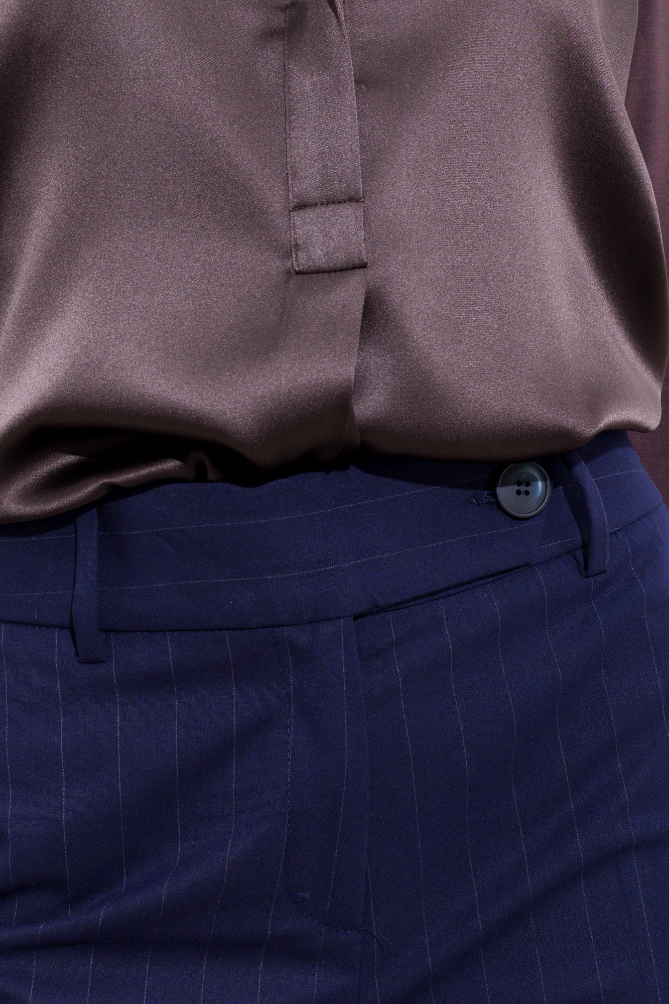 Pantalone gessato gamba dritta