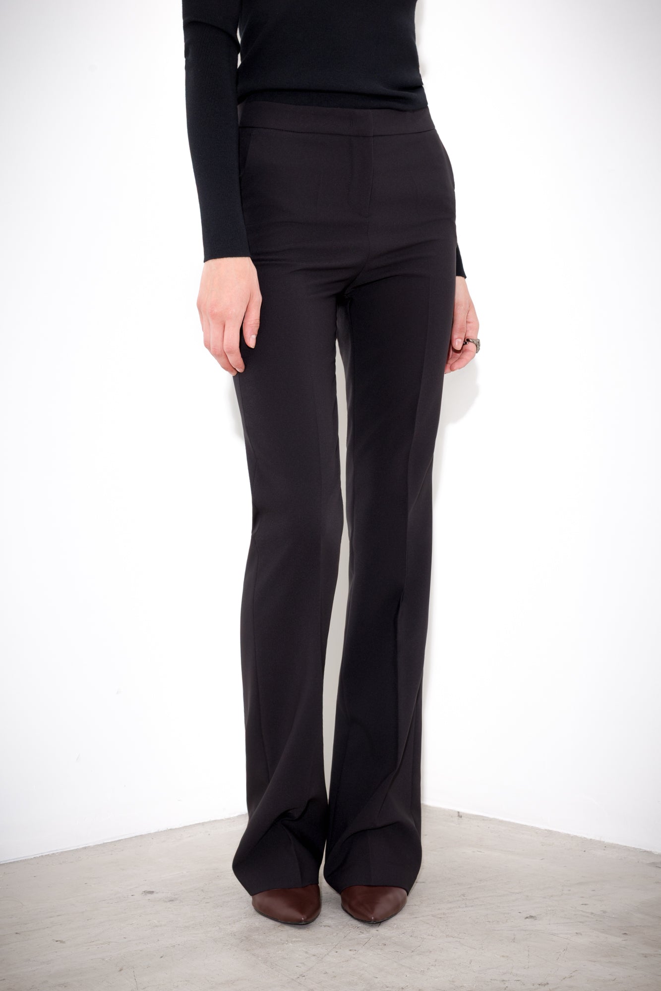 Technical flared trousers
