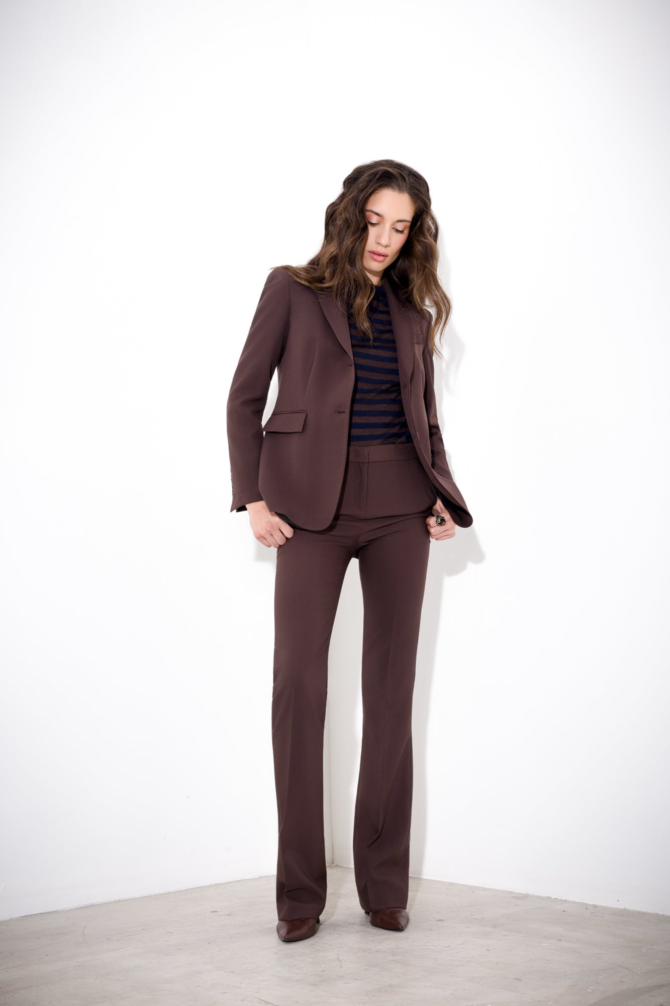 Technical flared trousers