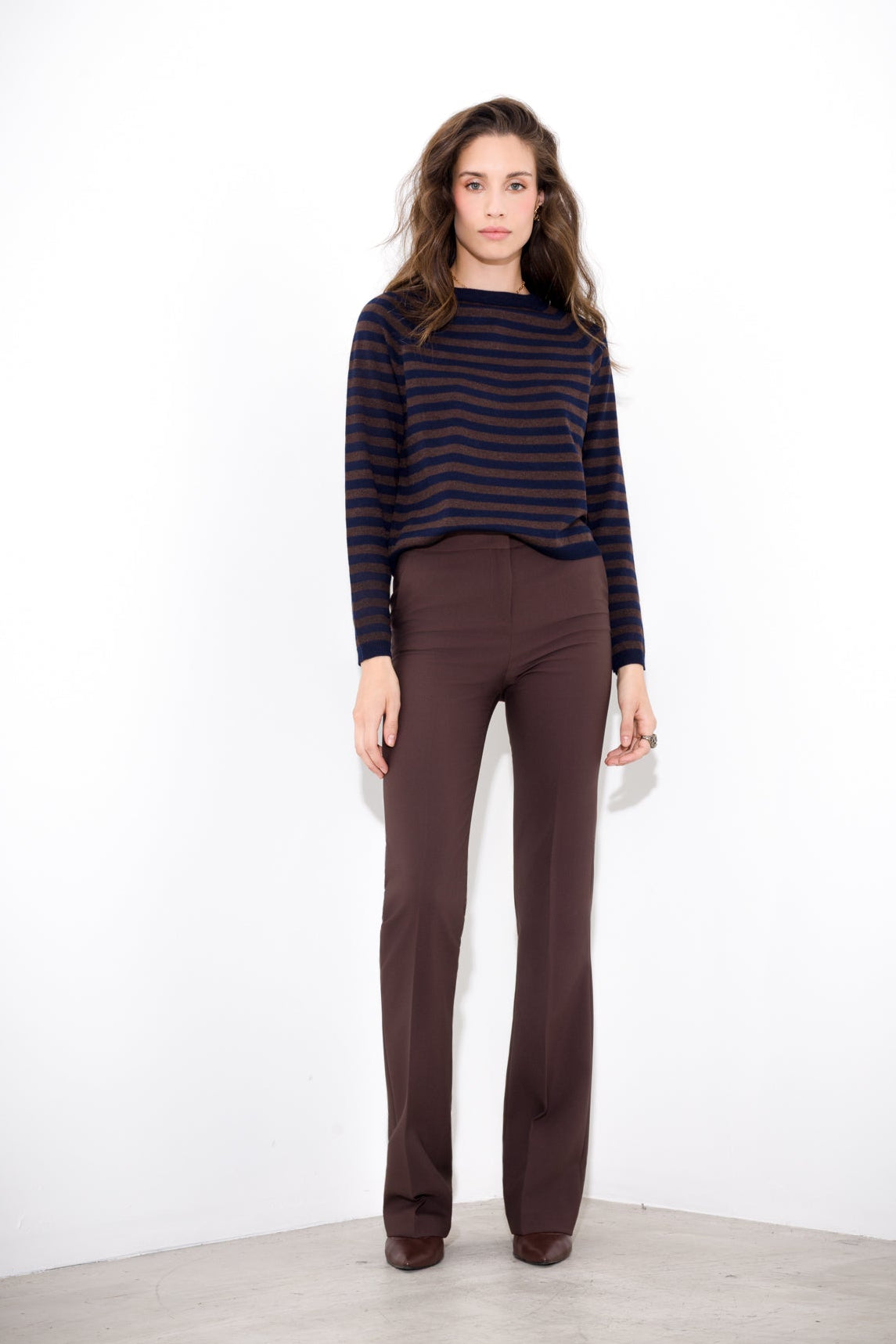 Technical flared trousers