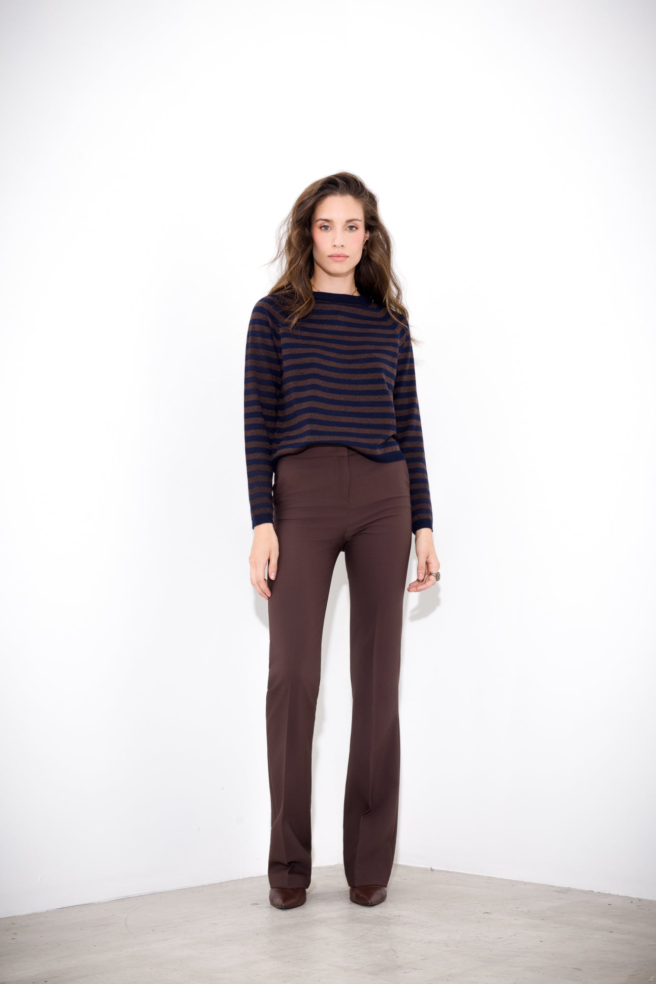 Technical flared trousers