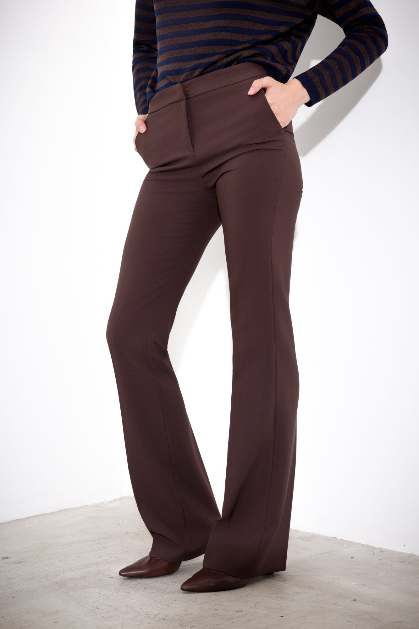 Technical flared trousers