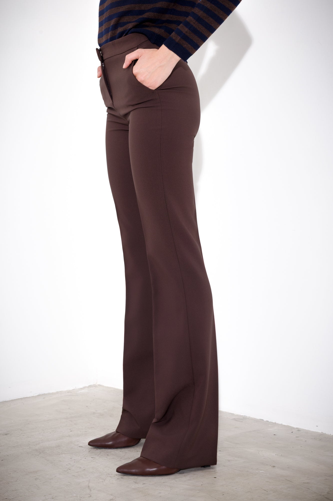 Technical flared trousers