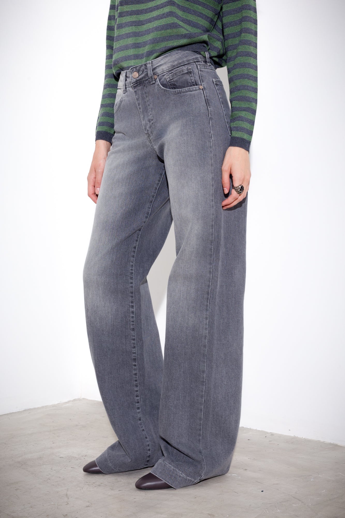 Cotton denim trousers
