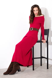 Schiffer neckline viscose sweater