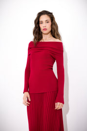 Schiffer neckline viscose sweater