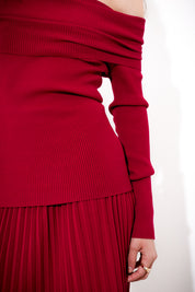 Schiffer neckline viscose sweater
