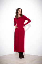 Pleated viscose skirt