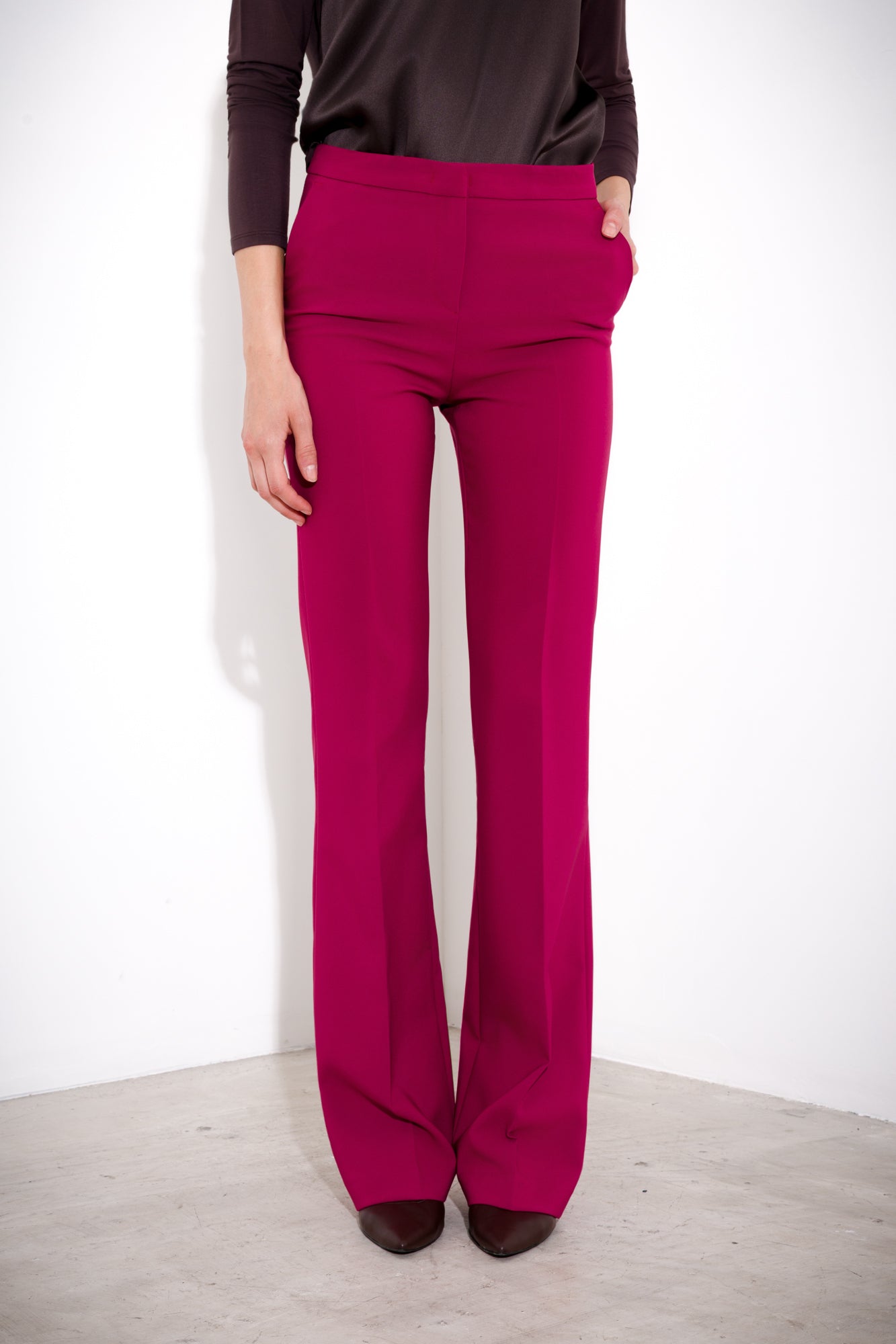 Technical flared trousers