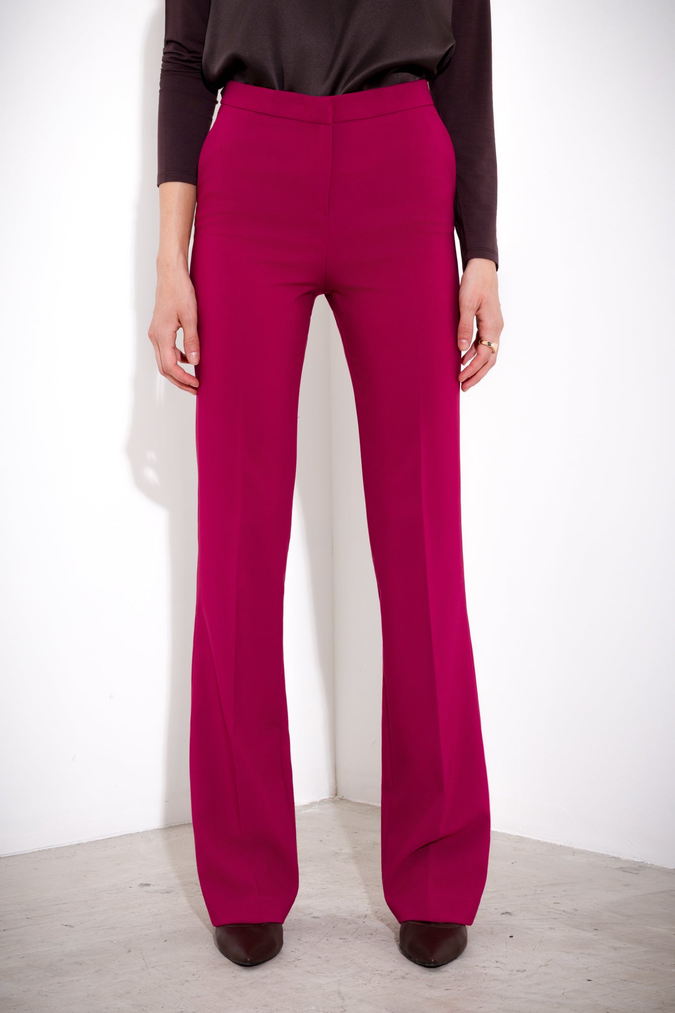 Technical flared trousers