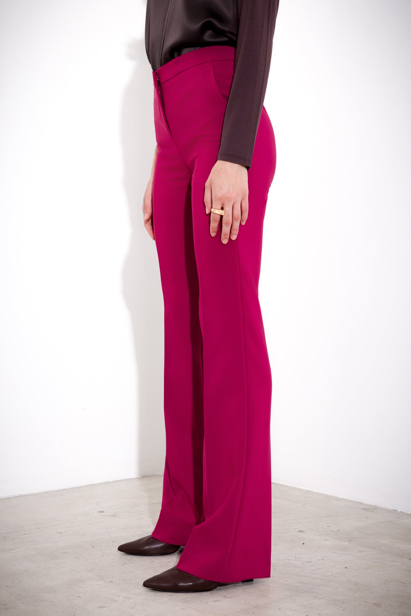 Technical flared trousers
