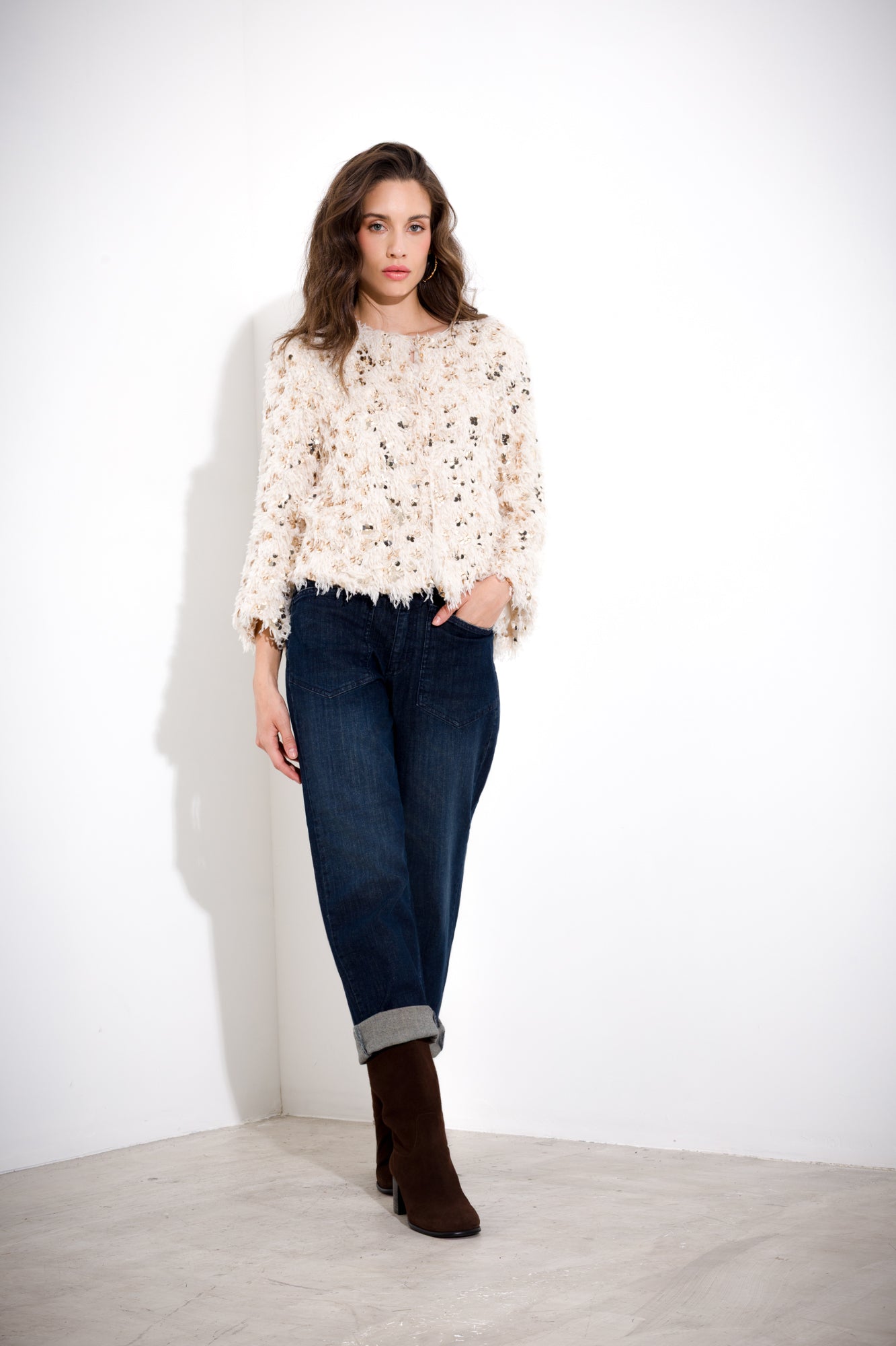 Giacca corta paillettes