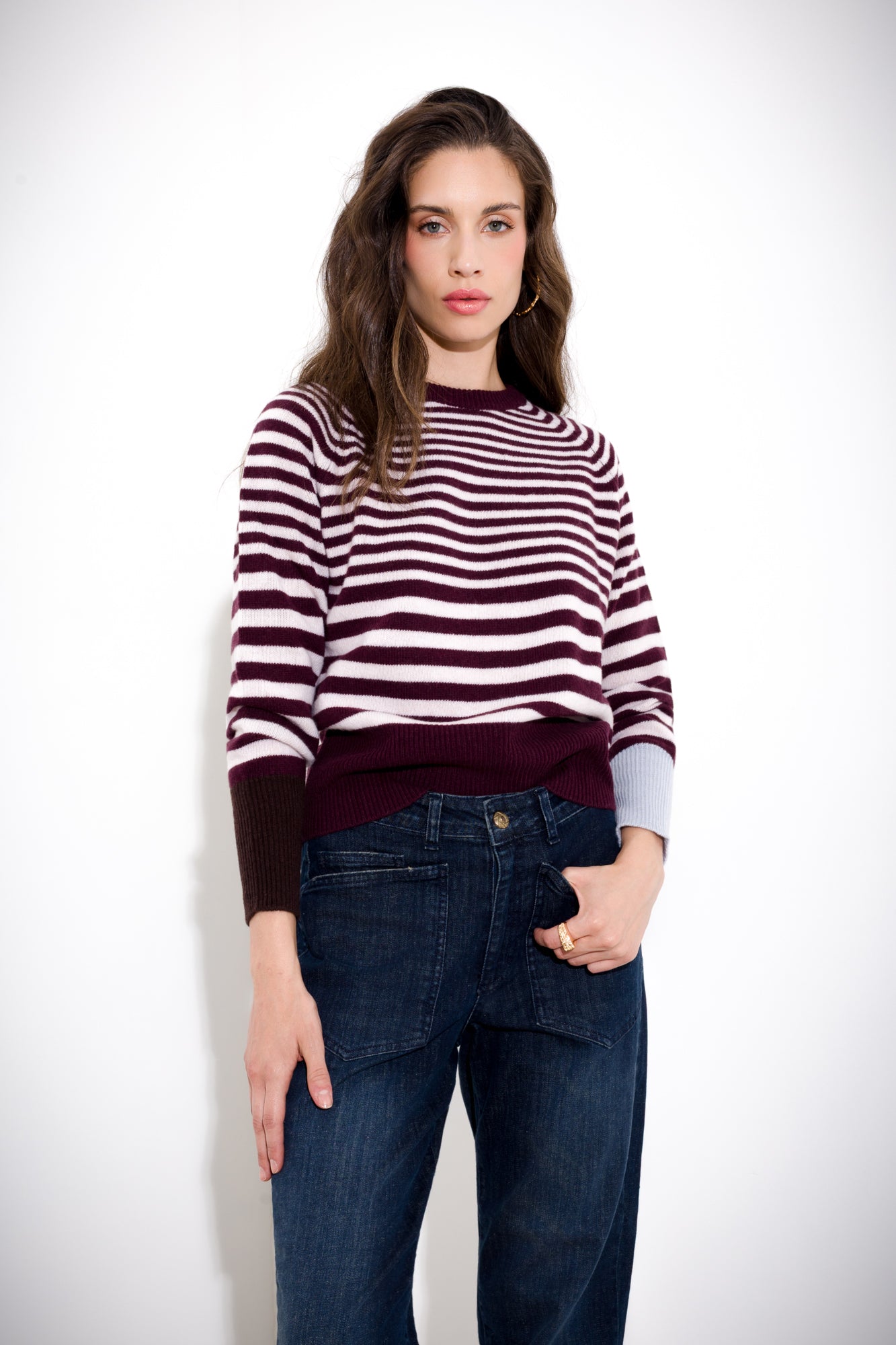 Maglia a righe in lana