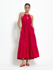 Long dress with necklace detail