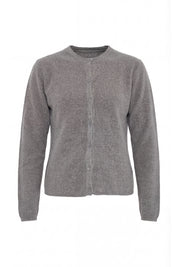 Cardigan girocollo in cachemire blend