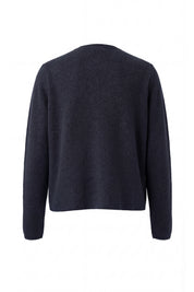 Cardigan girocollo in cachemire blend