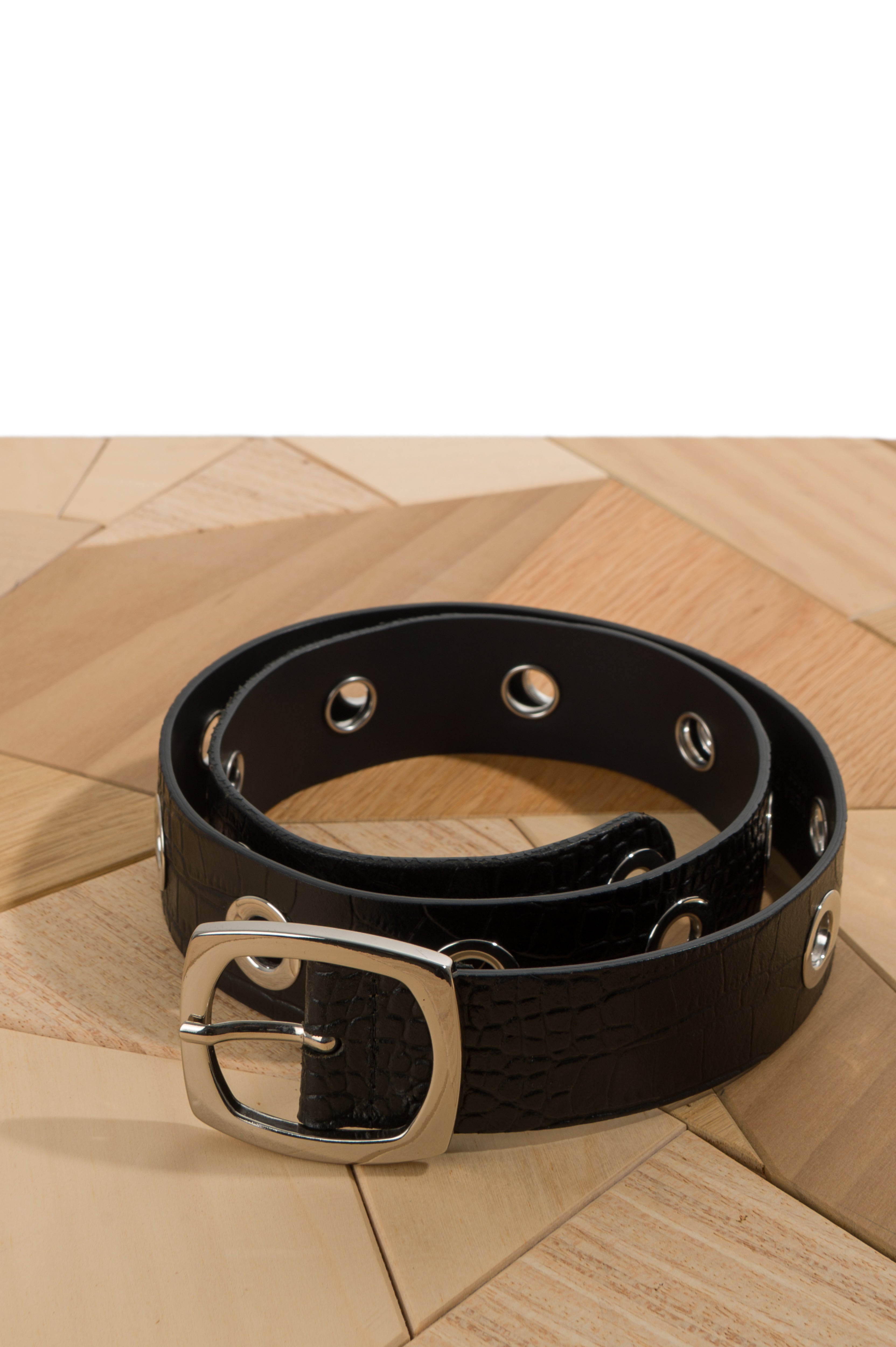 Crocodile print belt