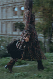 Long dress with ruffles