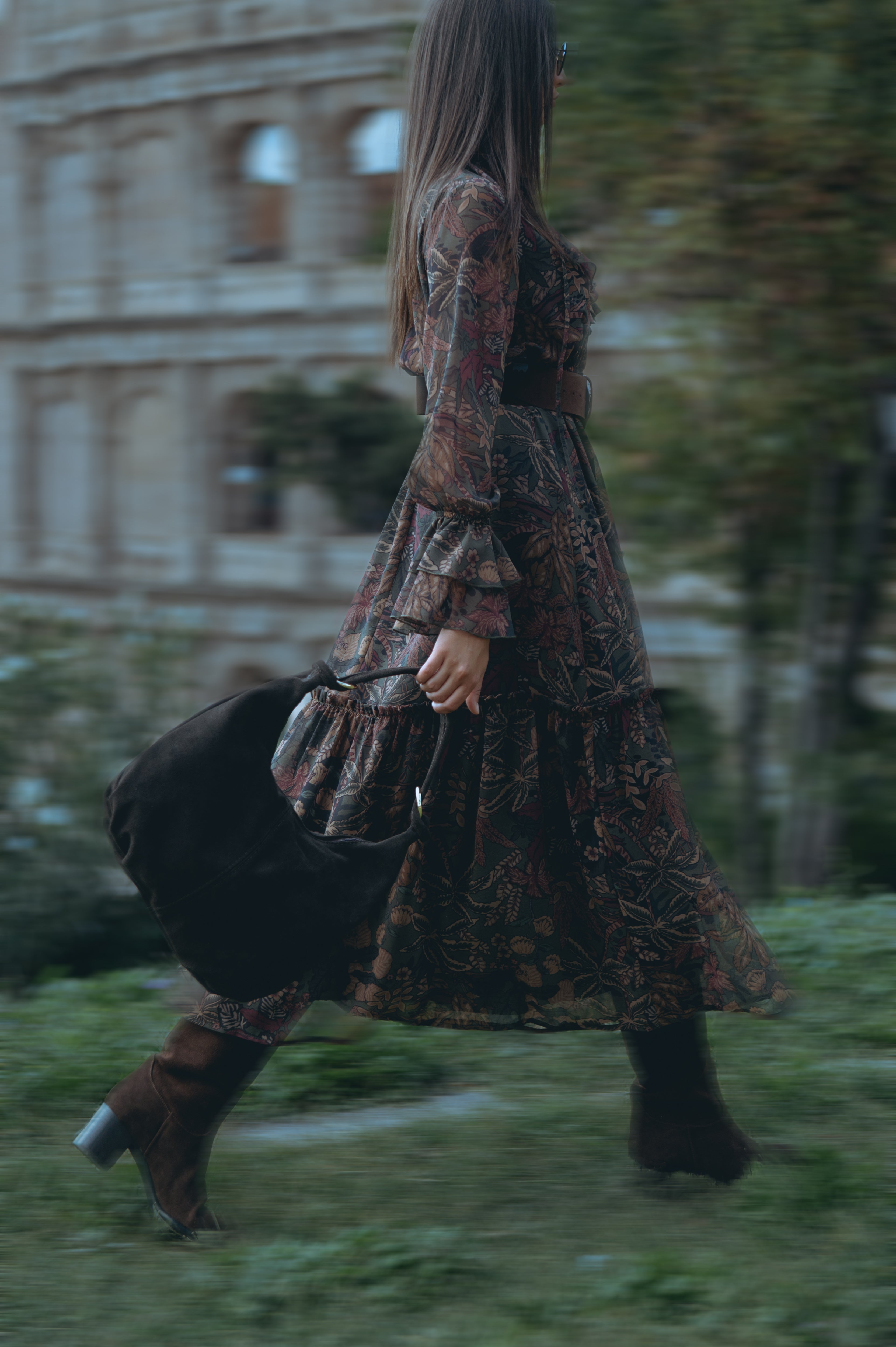 Long dress with ruffles