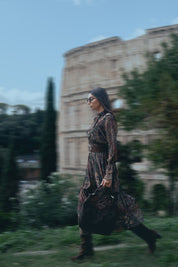 Long dress with ruffles