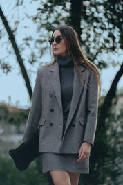 Short skirt in a faux wool blend