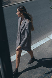Short skirt in a faux wool blend