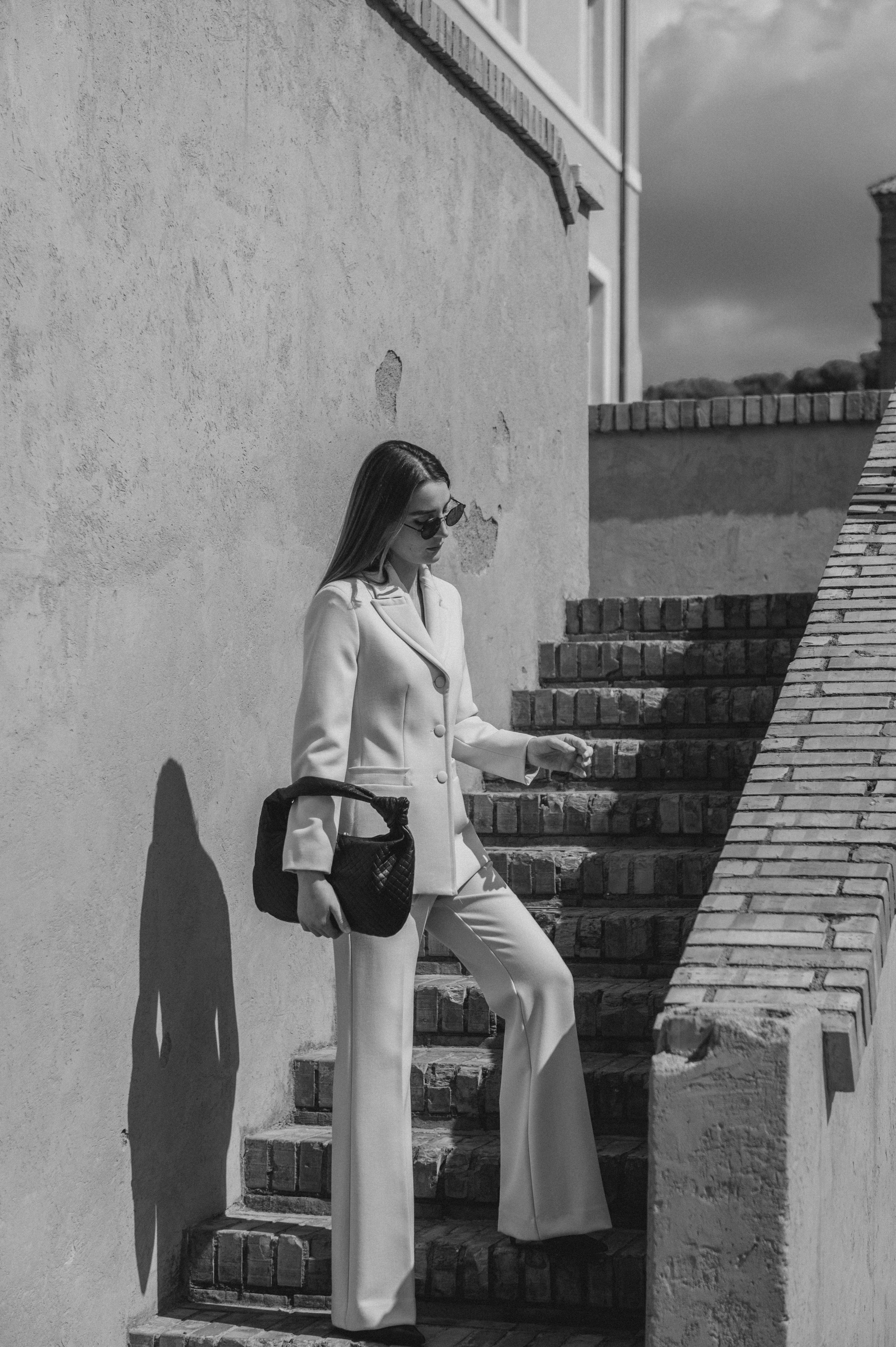 Double crepe flared trousers