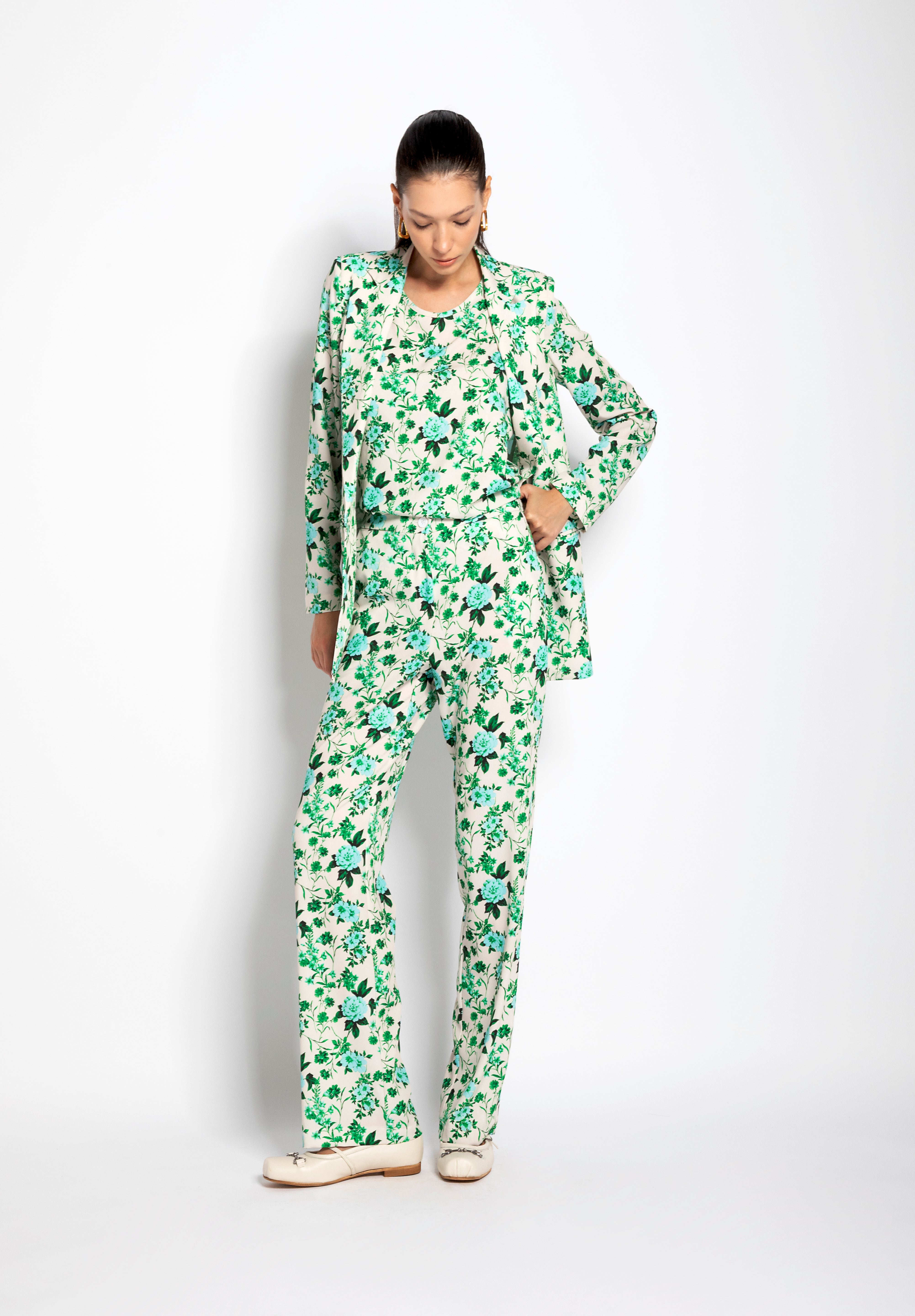 Blazer monopetto stampa fiori | Uncategorized da donna