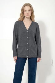 Cardigan lungo in cachemire blend