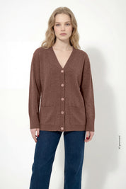 Cardigan lungo in cachemire blend