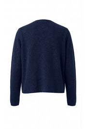 Cardigan girocollo in cachemire blend