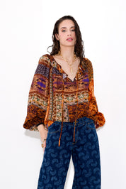 K KULTURE patch print blouse