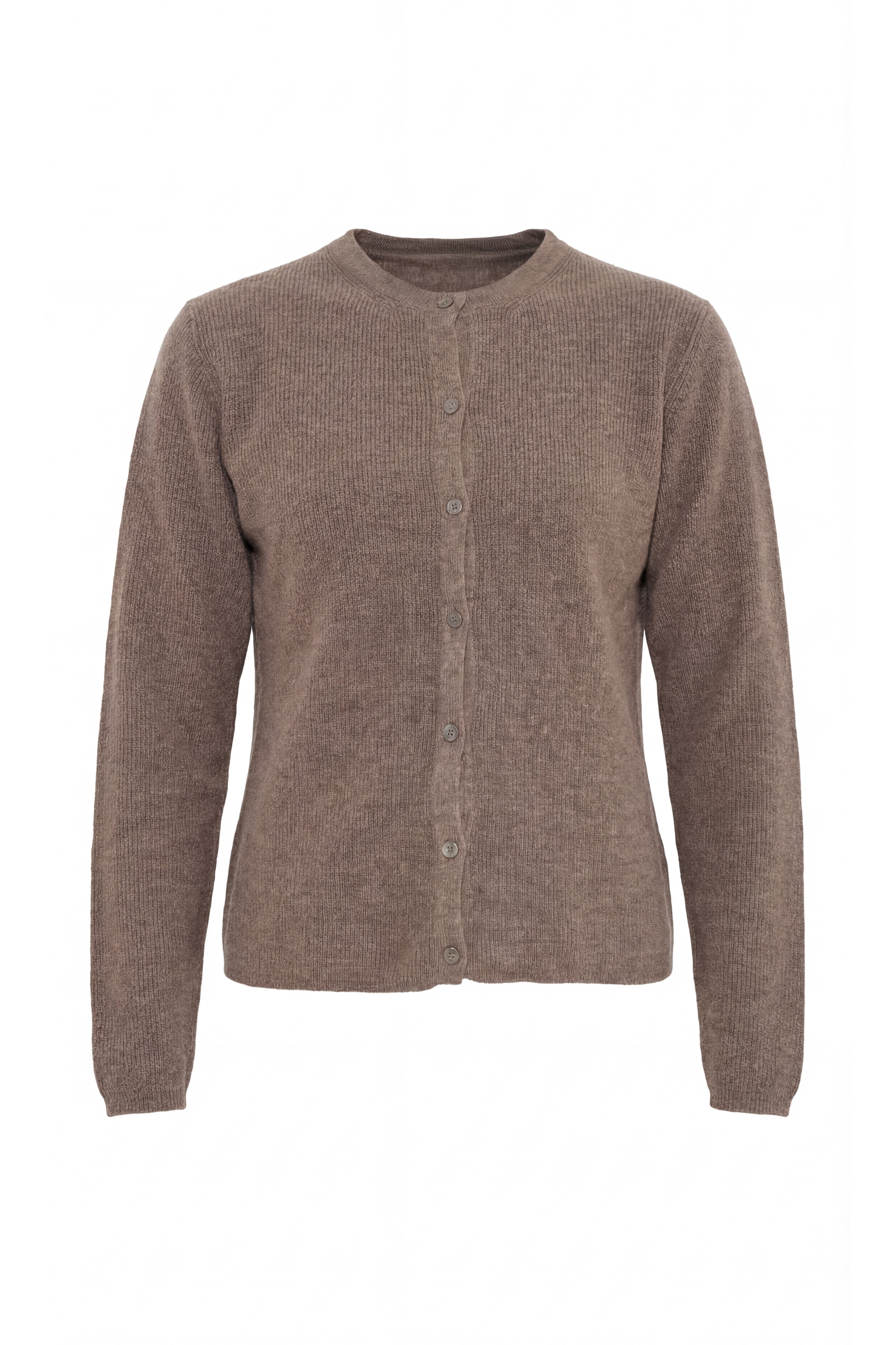 Cardigan girocollo in cachemire blend