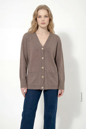 Cardigan lungo in cachemire blend
