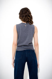 Maglia canotta in lana e cachemire