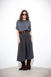 Gonna pantalone in tela lana