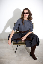 Gonna pantalone in tela lana