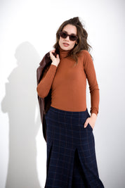 Ribbed turtleneck sweater