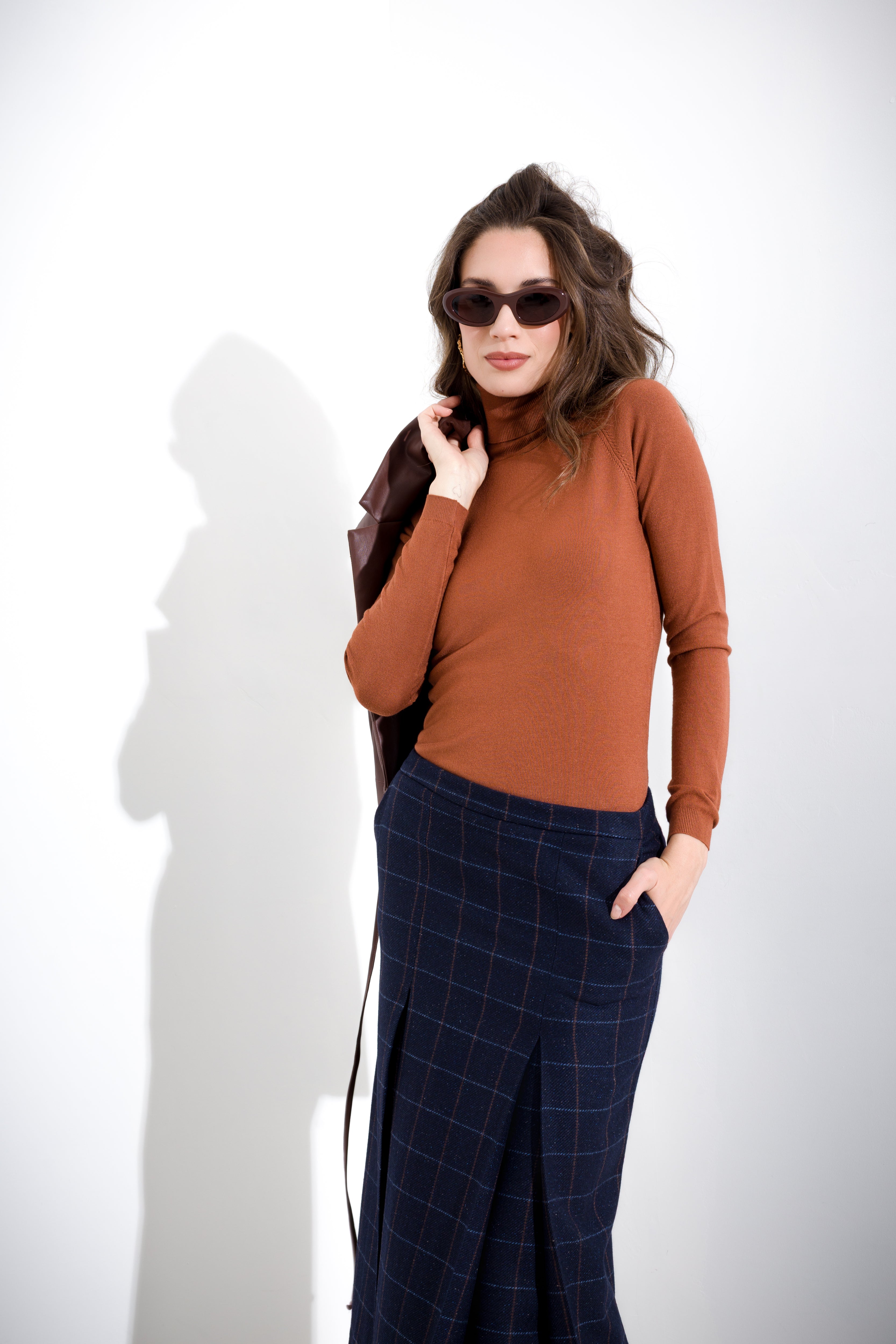 Ribbed turtleneck sweater