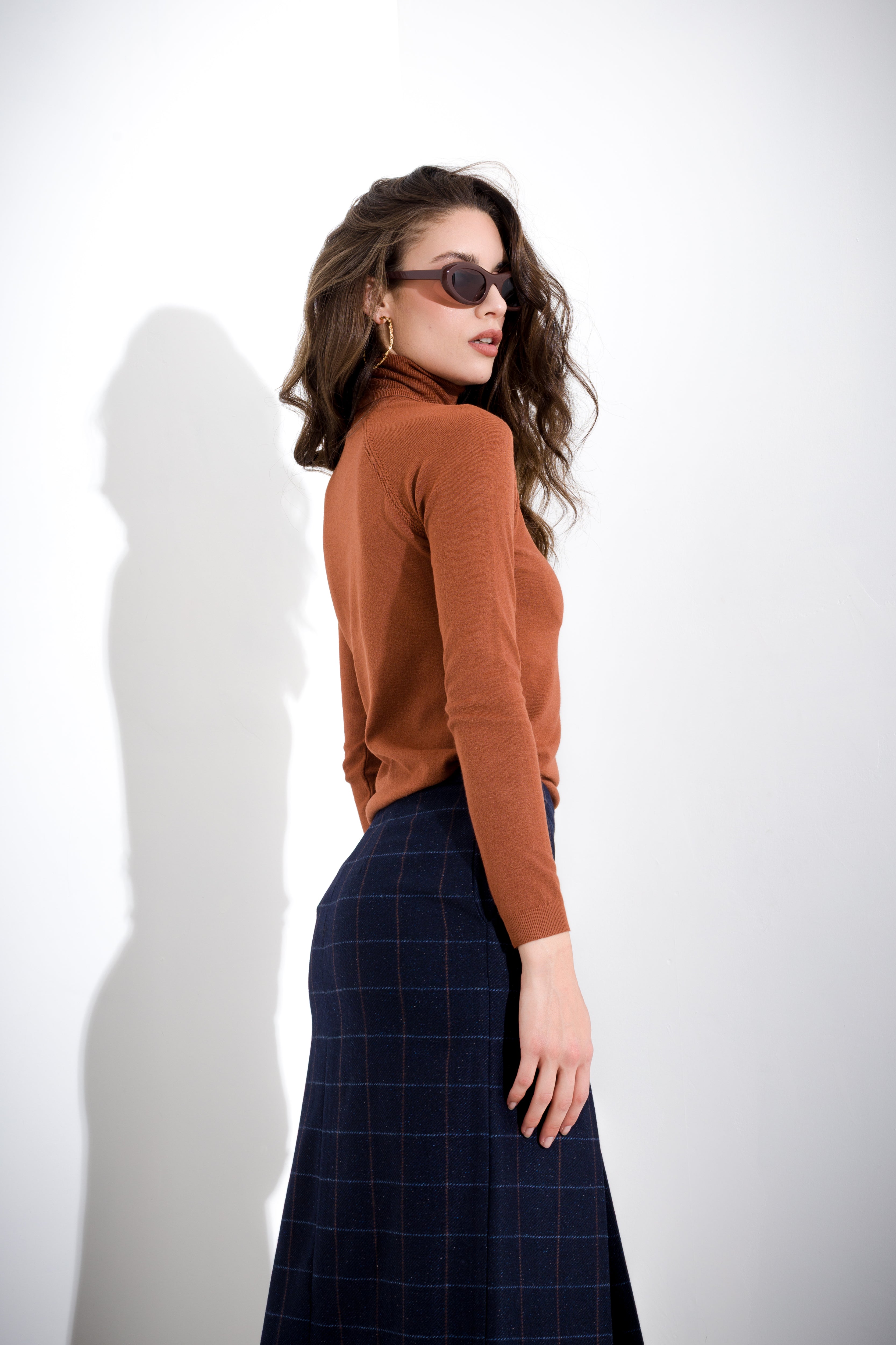 Ribbed turtleneck sweater
