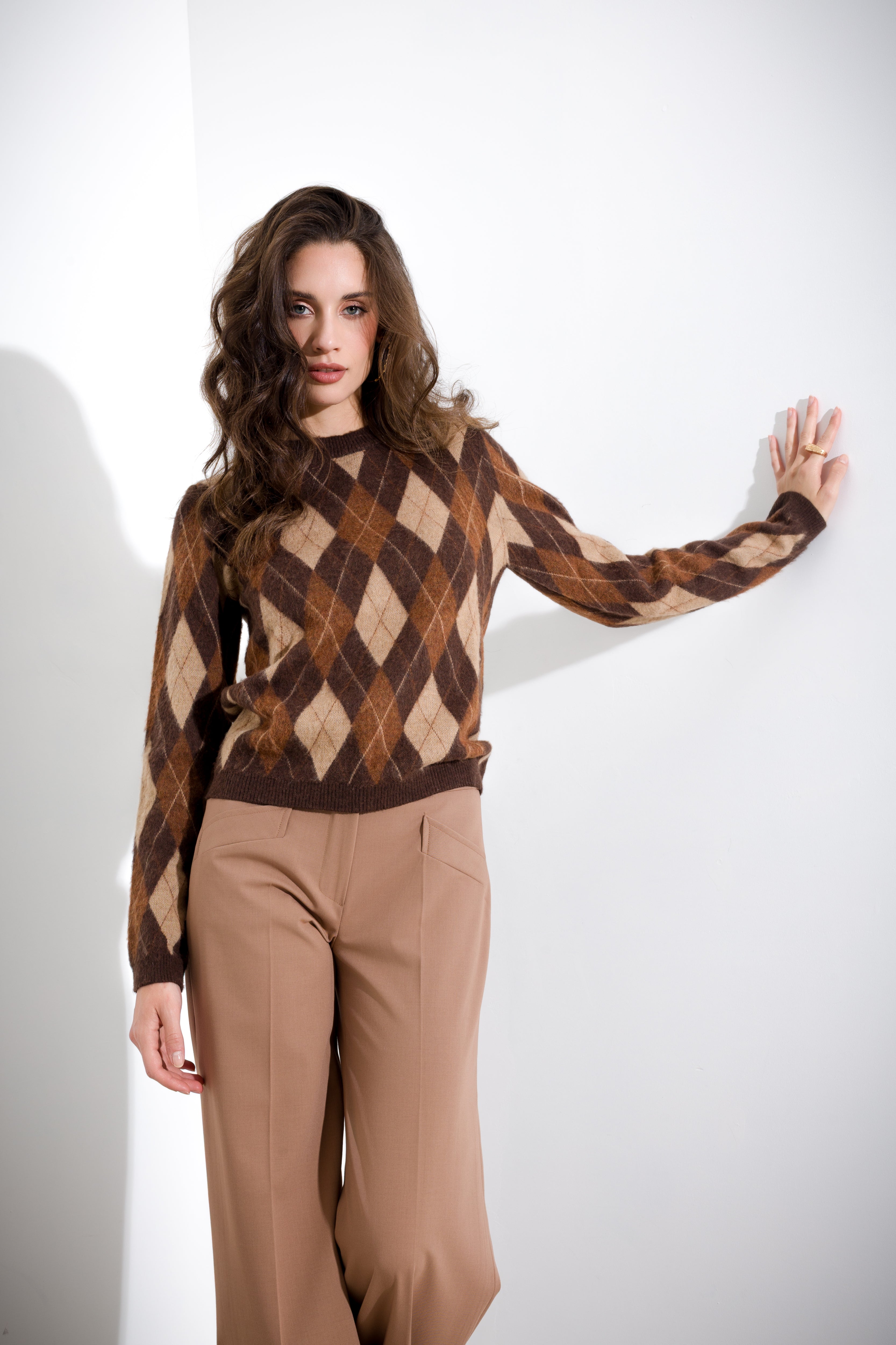 Crew neck diamond sweater