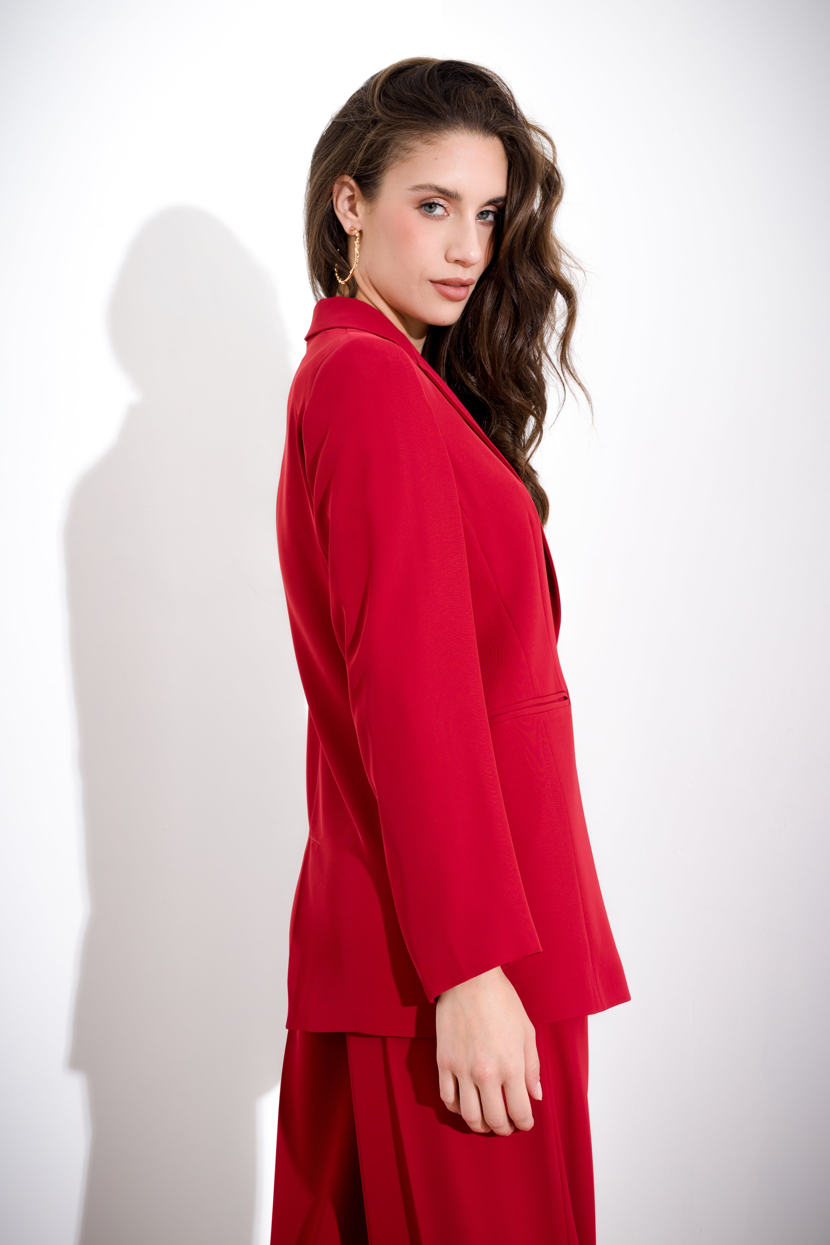 Flowing single-breasted blazer