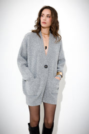 Cardigan over con filo lurex