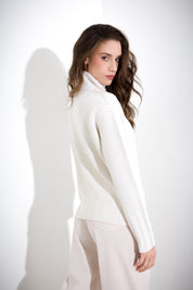 Maglia dolcevita in pura lana costa